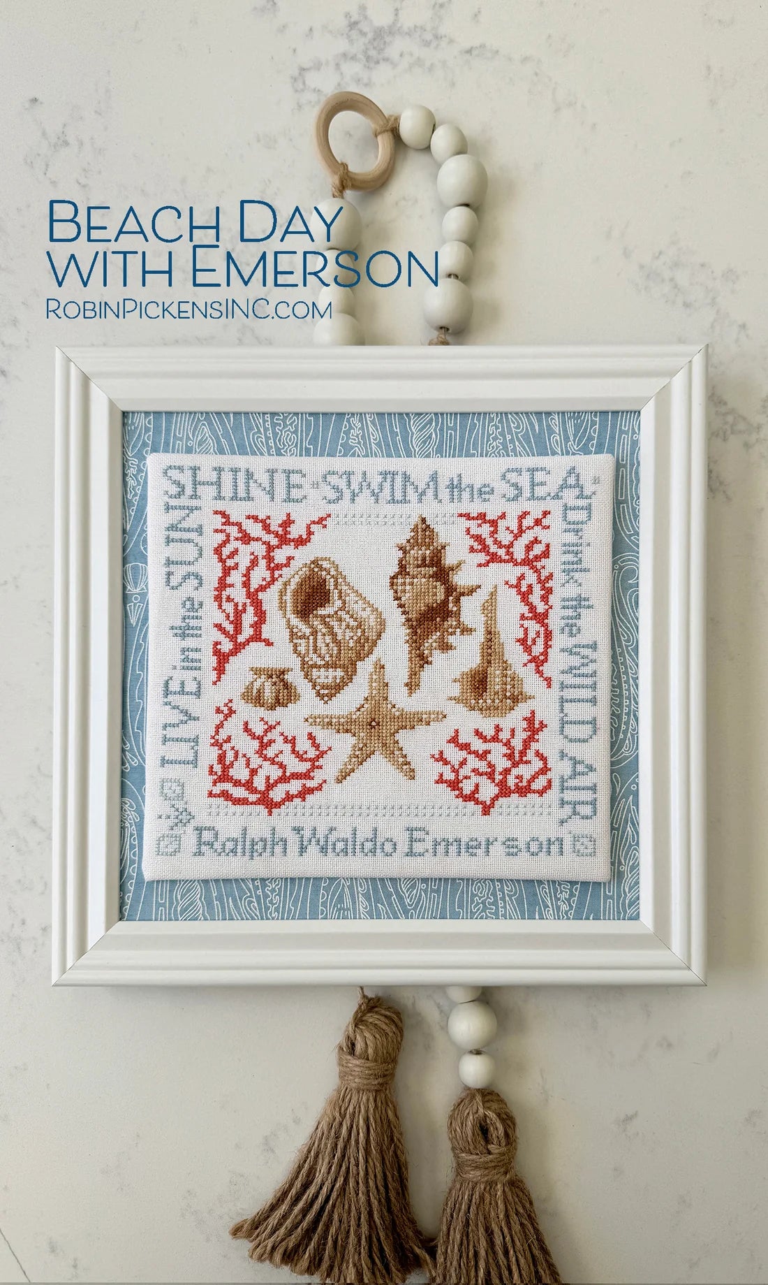 Beach Day with Emerson Cross Stitch Pattern by Robin Pickens