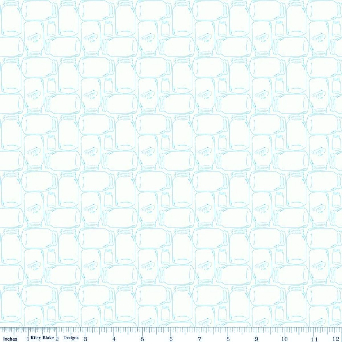 Bee Backgrounds C6385-AQUA Canning Jars