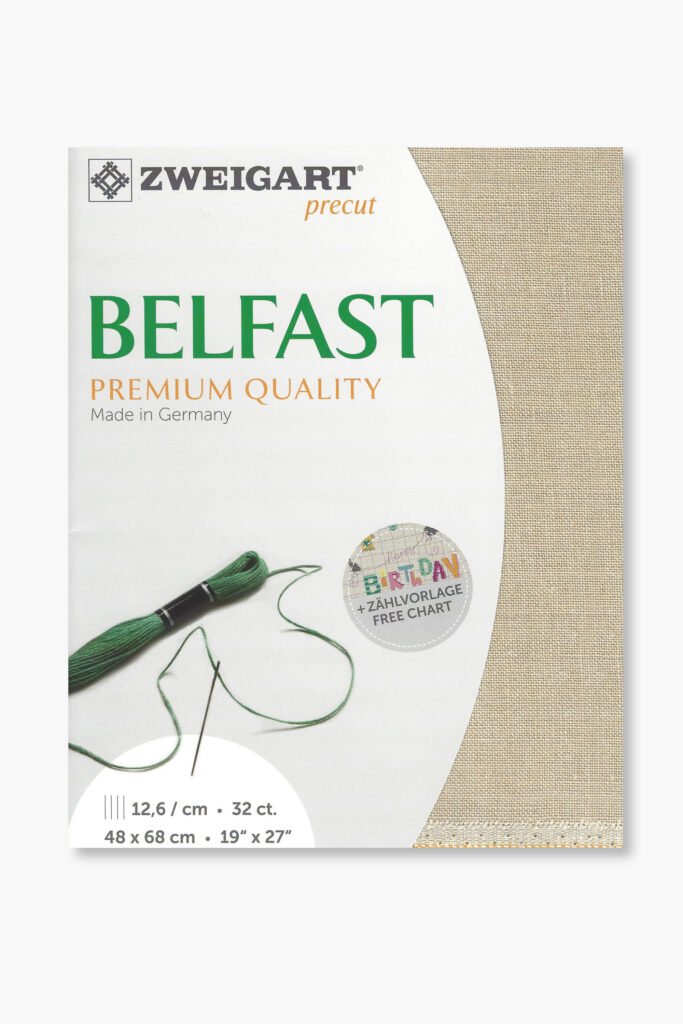 ZWEIGART Belfast 3609 – Precut Linen Fabric 32 Count – Colour 52 – (48 × 68 cm)