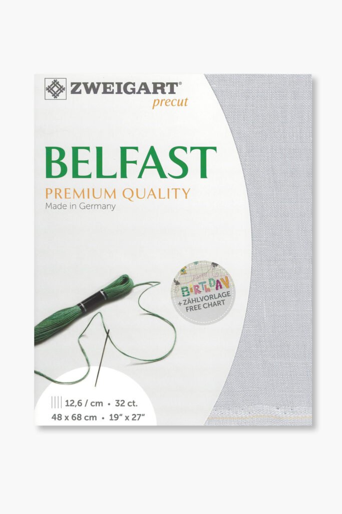 ZWEIGART Belfast 3609 – Precut Linen Fabric 32 Count – Colour 705 – (48 × 68 cm)
