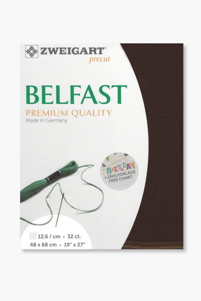 ZWEIGART Belfast 3609 – Precut Linen Fabric 32 Count – Colour 9024 – (48 × 68 cm)