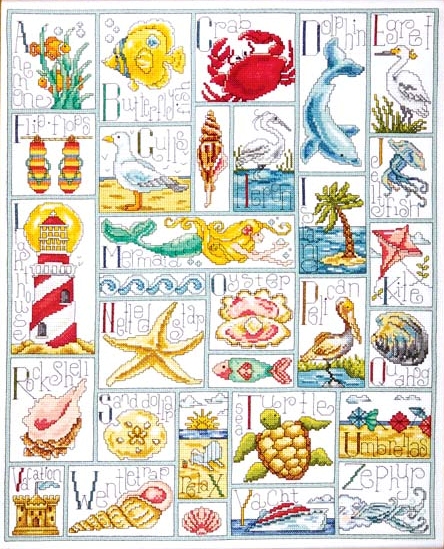 Ocean ABC (14 Count) - Cross Stitch Kit 16"x20"