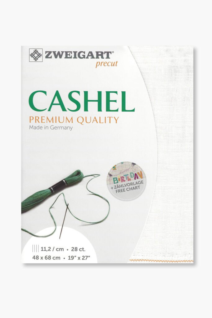 ZWEIGART Cashel 3281 – Precut Linen Fabric 28 Count – Colour 101 – (48 × 68 cm)