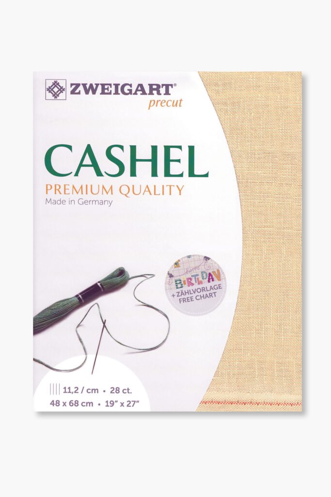 ZWEIGART Cashel 3281 – Tessuto di lino pretagliato 28 count – Colore 322 – (48 × 68 cm)
