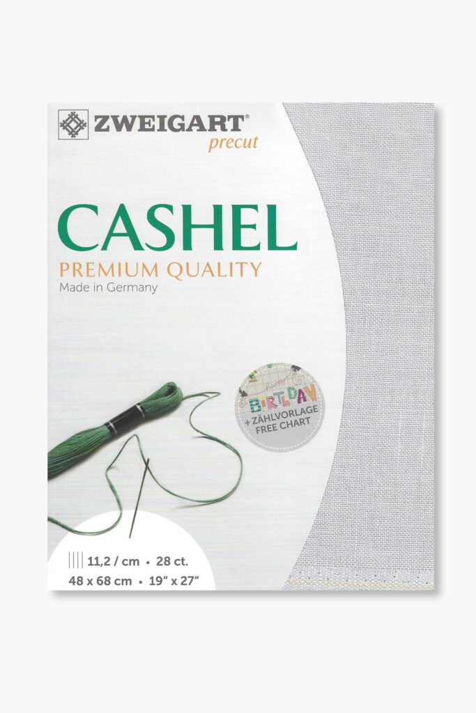 ZWEIGART Cashel 3281 – Tissu de lin prédécoupé 28 fils/cm – Couleur 705 – (48 × 68 cm)
