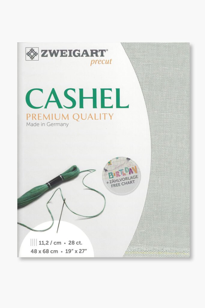 ZWEIGART Cashel 3281 – Tissu de lin prédécoupé 28 fils/cm – Couleur 718 – (48 × 68 cm)