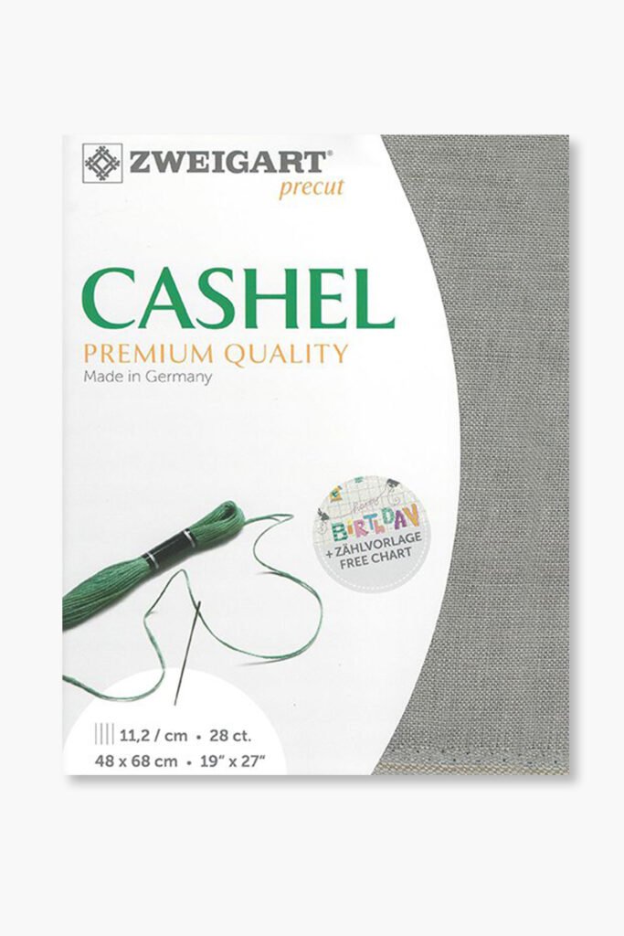 ZWEIGART Cashel 3281 – Tissu de lin prédécoupé 28 fils/cm – Couleur 769 – (48 × 68 cm)