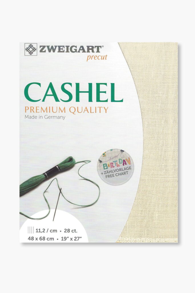 ZWEIGART Cashel 3281 – Tessuto di lino pretagliato 28 count – Colore 770 – (48 × 68 cm)