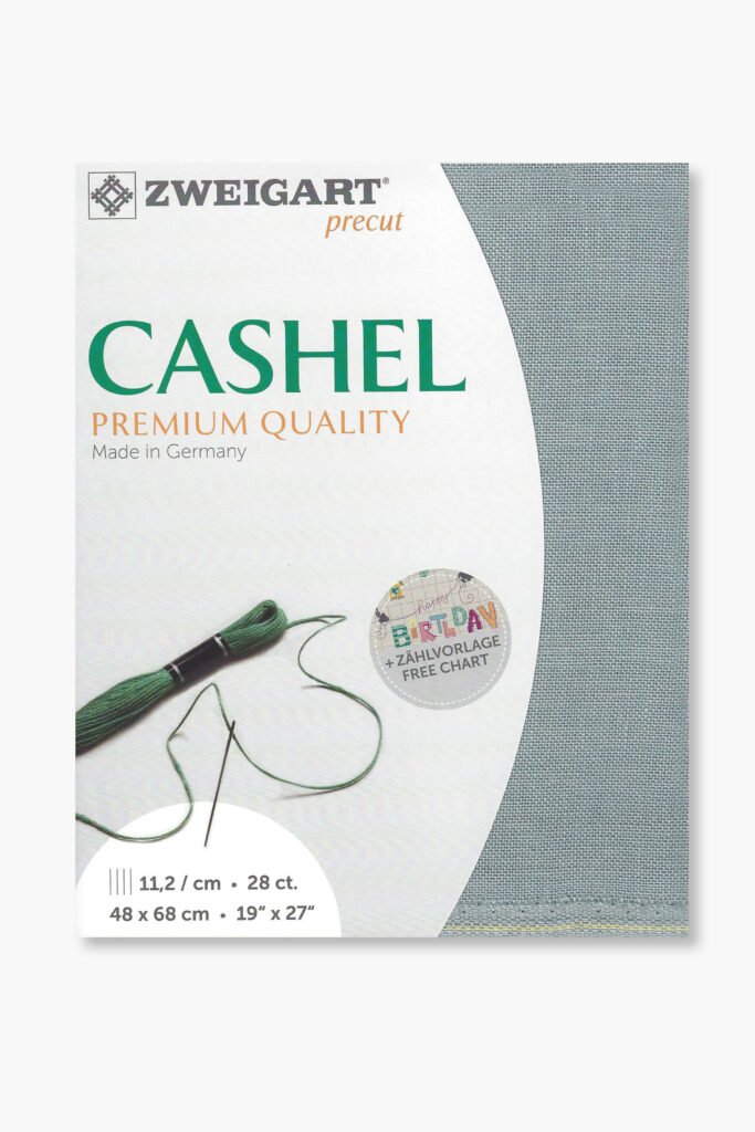 ZWEIGART Cashel 3281 – Tissu de lin prédécoupé 28 fils/cm – Couleur 778 – (48 × 68 cm)