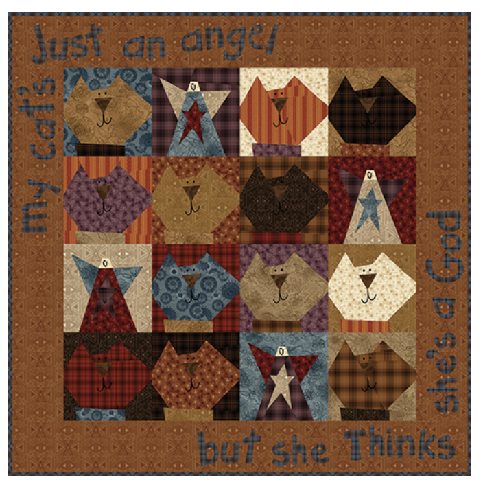 (DO NOT USE THIS SKU)CAT'S ARE ANGELS TOO KIT (INCLUDES PATTERN, MATERIALS FOR TOP, AND BINDING