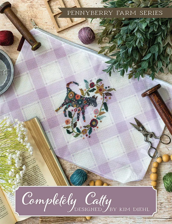 Completely Catty Cross Stitch Pattern Penny Berry Farm Series by Kim Diehl