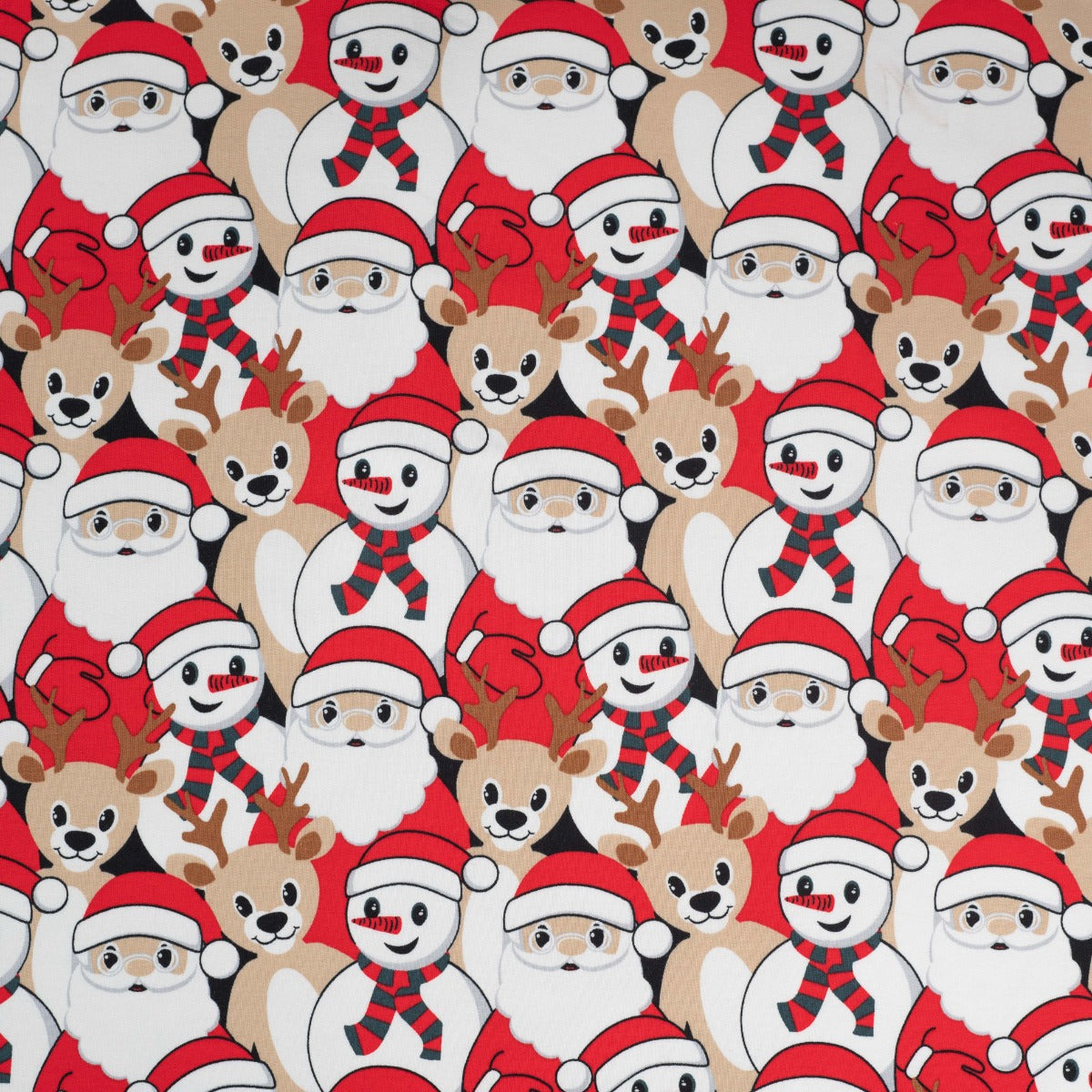French Terry Print Brushed - Christmas Santa and Friends