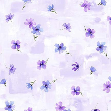 Michael Miller Notting Hill DCX11602 Lilac Pick a Petal Floral Flowers| SOLD BY THE HALF-YARD