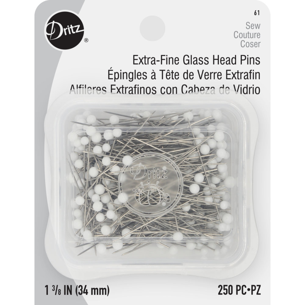 Dritz Extra-Fine Glass Head Pins (Size 22 250/Pkg)