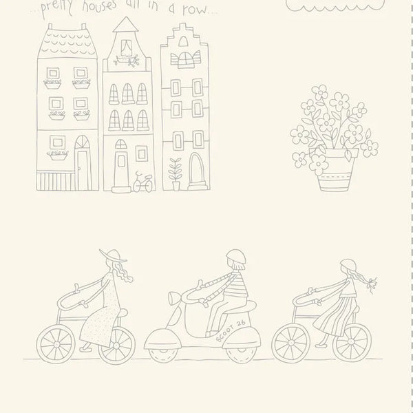 Out and About by Natalie Bird {Linen Stitchery Panel}