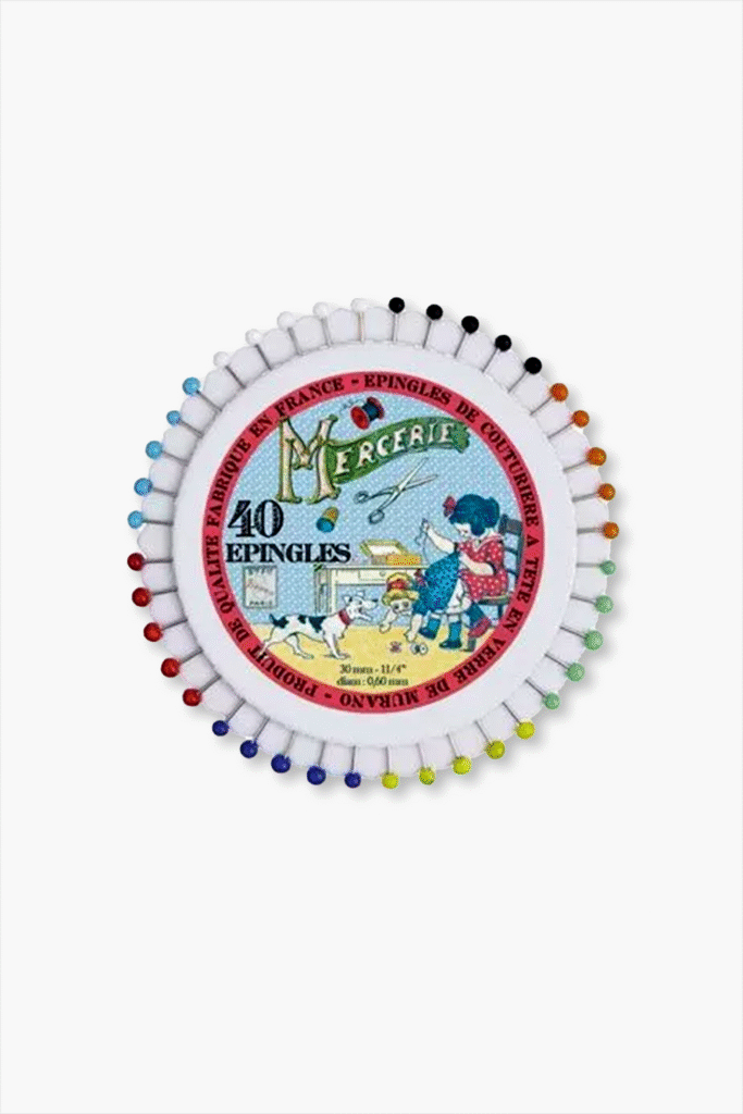 Maison Sajou – 40 Sewing Pins with Murano Glass Head – Litle girl sewing rosette