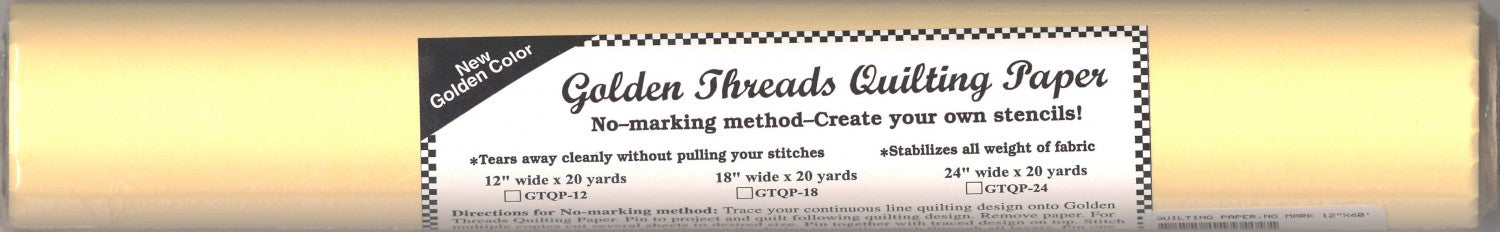 Golden Threads Quilting Paper - 12 Inch X 20yds
