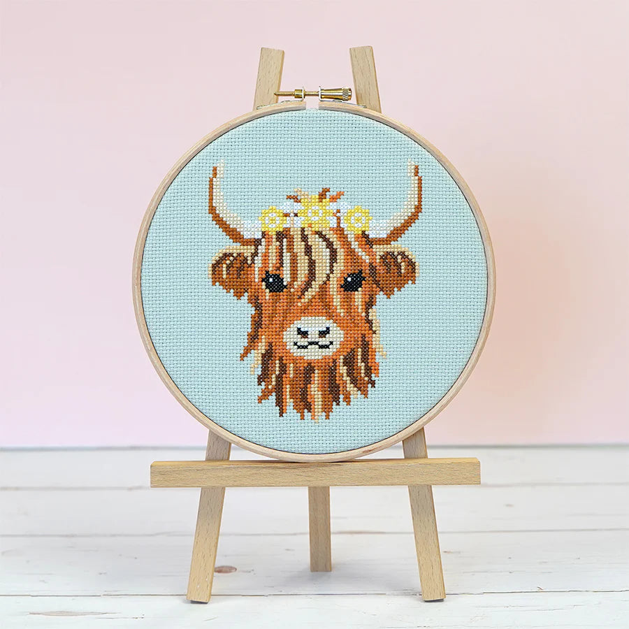Hamish The Highland Cow Cross Stitch Kit by Caterpillar Cross Stitch