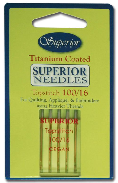 Superior Titanium-Coated Needle - #100/16 Topstitch