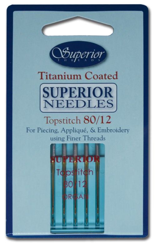 Superior Titanium-Coated Needle - #80/12 Topstitch