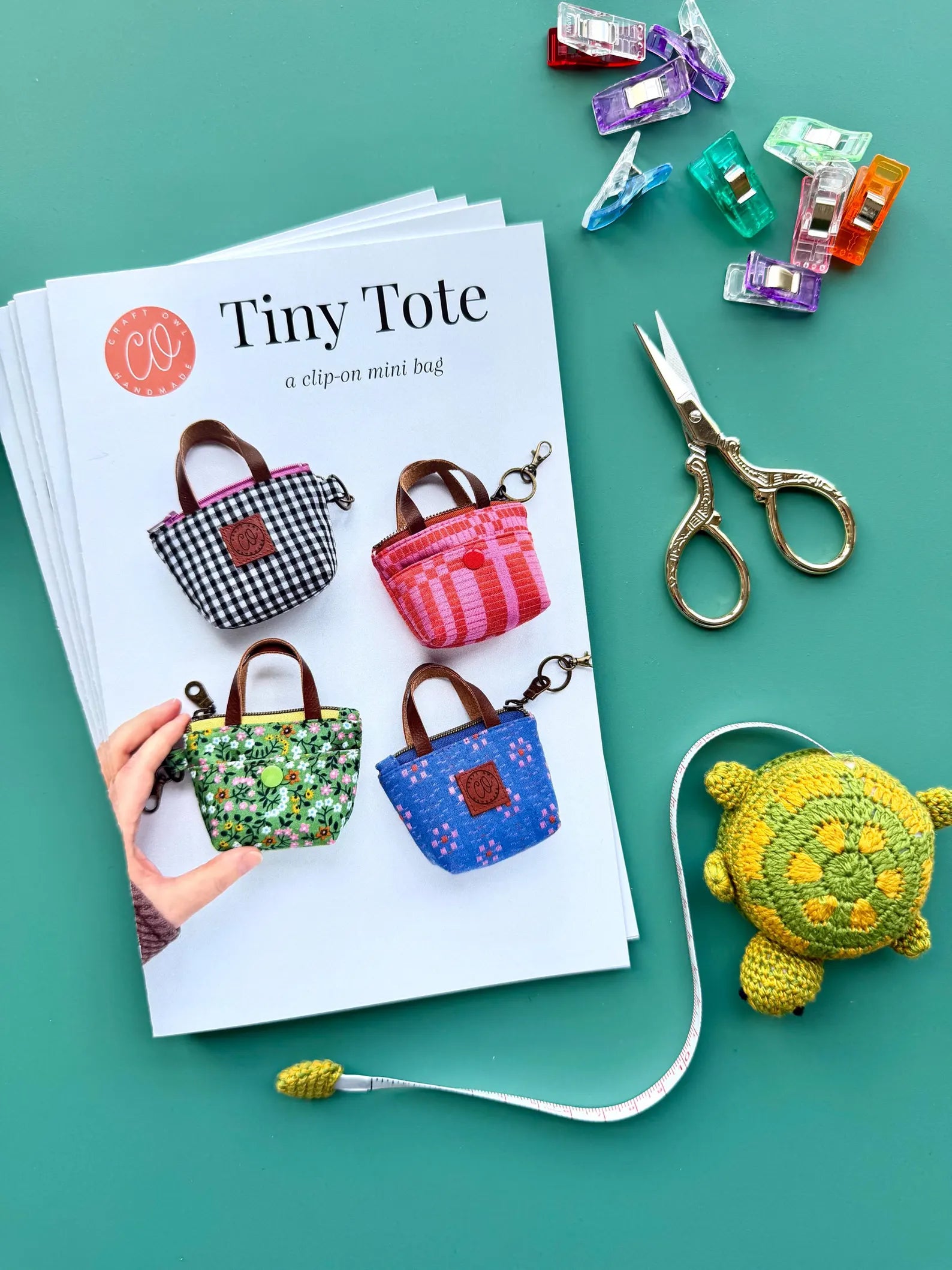 Tiny Tote Sewing Printed Pattern - Craft Owl Handmade