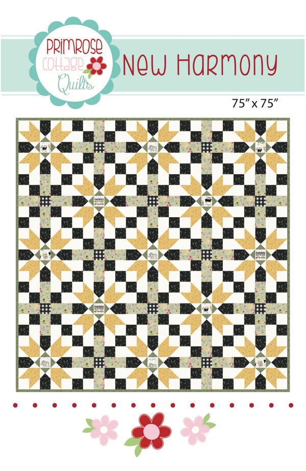 New Harmony Quilt by Lindsey Weight of Primrose Cottage Quilts - PAPER Pattern PCQ-014