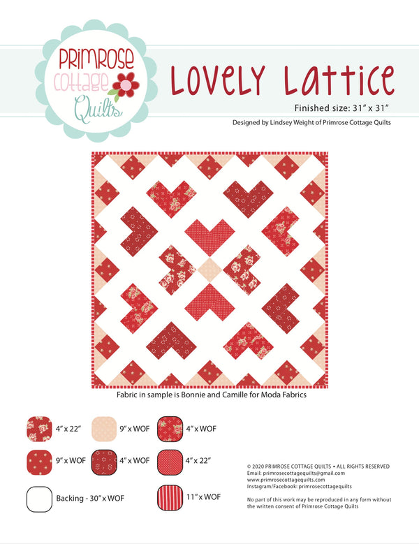 Lovely Lattice by Lindsey Weight of Primrose Cottage Quilts - Quilt PDF Pattern