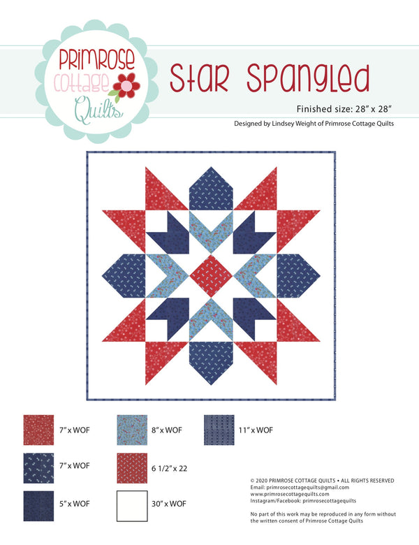 Star Spangled by Lindsey Weight of Primrose Cottage Quilts - Quilt PDF Pattern