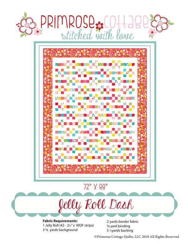 Jelly Roll Dash by Lindsey Weight of Primrose Cottage Quilts - Quilt PDF Pattern
