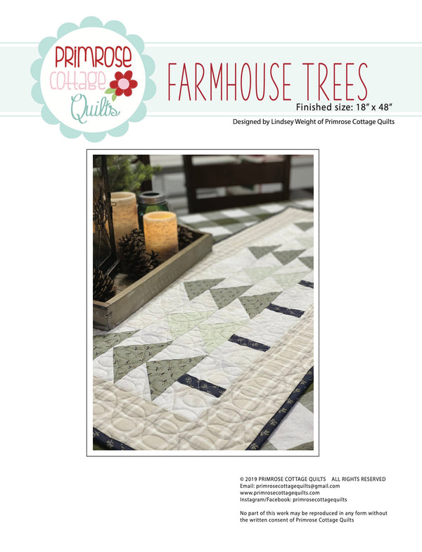 Farmhouse Trees by Lindsey Weight of Primrose Cottage Quilts - Table Runner Pattern PDF Pattern