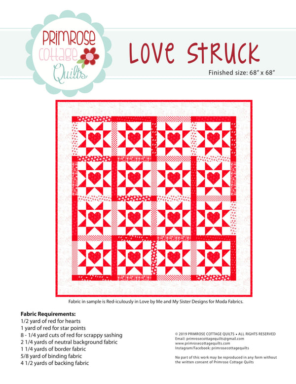 Love Struck by Lindsey Weight of Primrose Cottage Quilts - Quilt PDF Pattern
