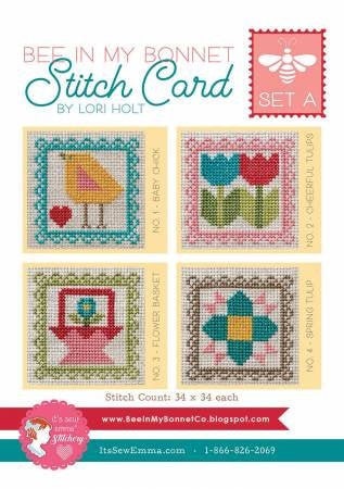 Bee In My Bonnet Stitch Card Set A by Lori Holt - PAPER Pattern
