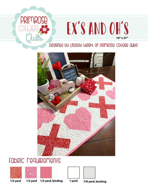 Ex's and Oh's by Lindsey Weight of Primrose Cottage Quilts - Quilt PDF Pattern