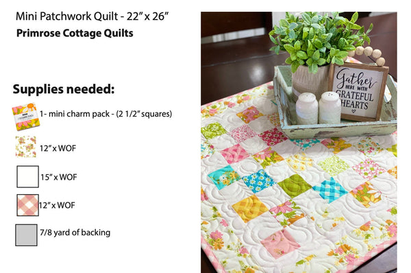 Mini Patchwork by Lindsey Weight of Primrose Cottage Quilts - Quilt PDF Pattern