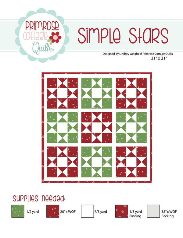 Simple Stars {MIni} by Lindsey Weight of Primrose Cottage Quilts - Quilt PDF Pattern