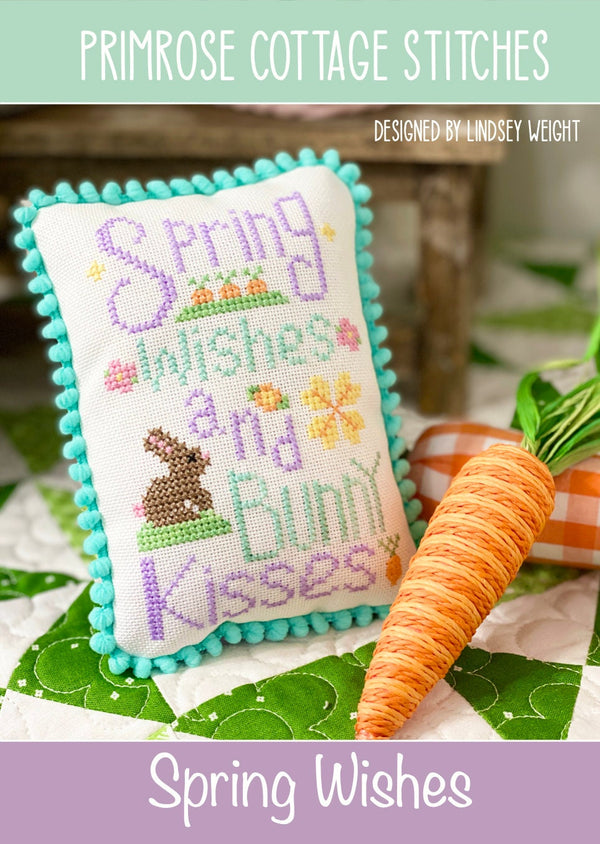 Spring Wishes Cross Stitch by Lindsey Weight of Primrose Cottage Stitches - PDF Pattern