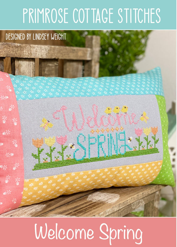 Welcome Spring Cross Stitch by Lindsey Weight of Primrose Cottage Stitches - PDF Pattern