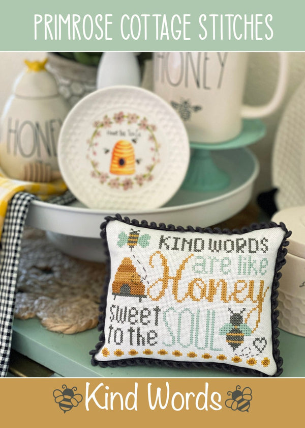 Kind Words Cross Stitch by Lindsey Weight of Primrose Cottage Stitches - PDF Pattern