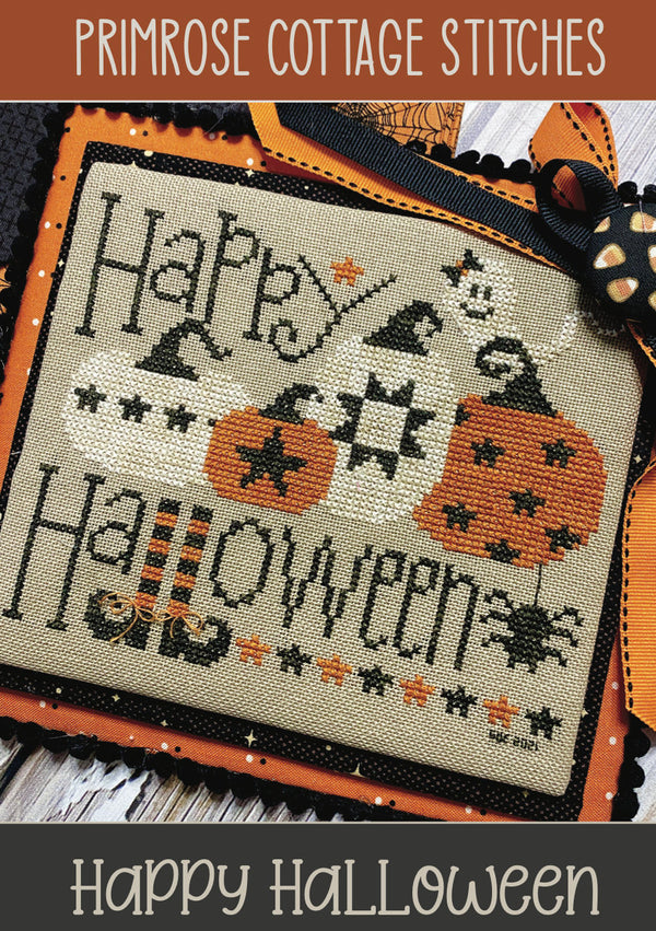 Happy Halloween Cross Stitch by Lindsey Weight of Primrose Cottage Stitches - PAPER Pattern PCS-023