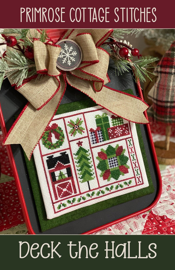 Deck the Halls Cross Stitch by Lindsey Weight of Primrose Cottage Stitches - PAPER Pattern PCS-031
