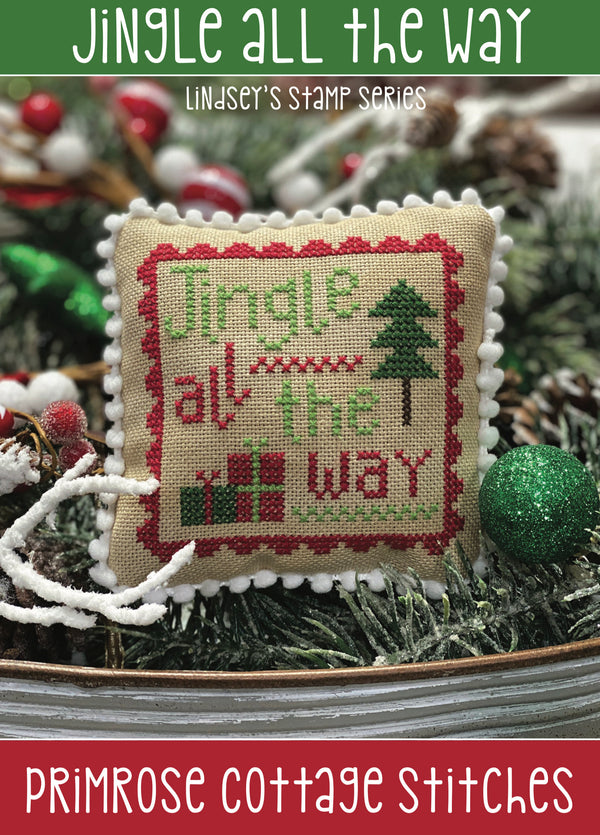 Jingle All The Way Christmas Stamp Cross Stitch by Lindsey Weight of Primrose Cottage Stitches- PDF Pattern