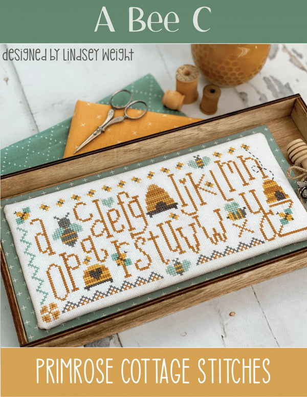 A Bee C Cross Stitch by Lindsey Weight of Primrose Cottage - PAPER Pattern PCS-057