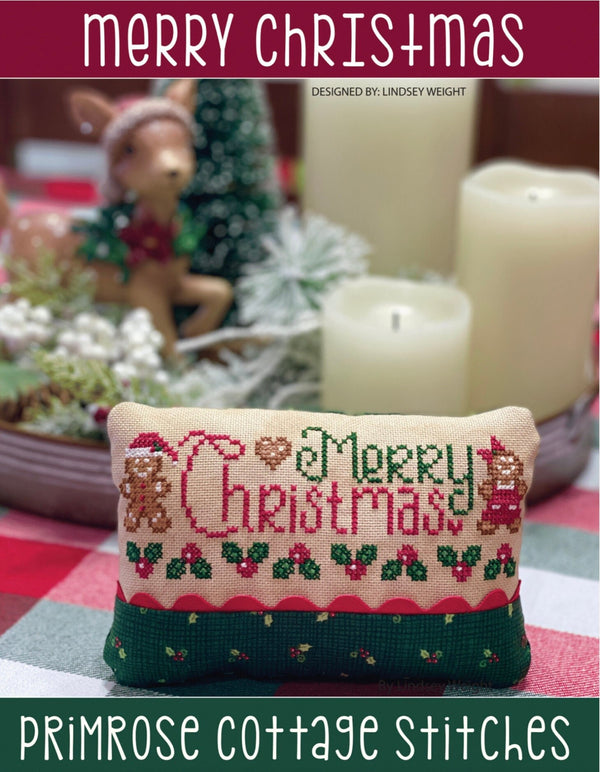 Merry Christmas Cross Stitch by Lindsey Weight of Primrose Cottage - PDF Pattern