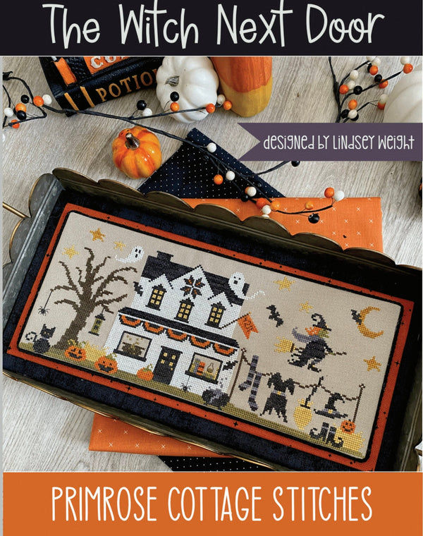 The Witch Next Door Cross Stitch by Lindsey Weight of Primrose Cottage - PAPER Pattern PCS-063