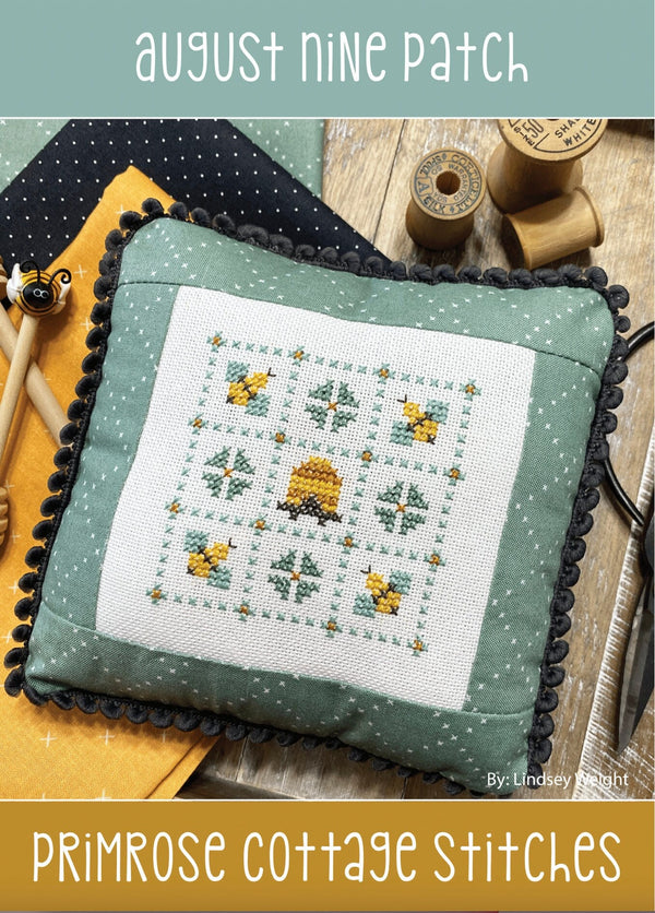 August Nine Patch (Lindsey's Nine Patch Series) by Lindsey Weight of Primrose Cottage Stitches - PAPER Pattern PCS-073