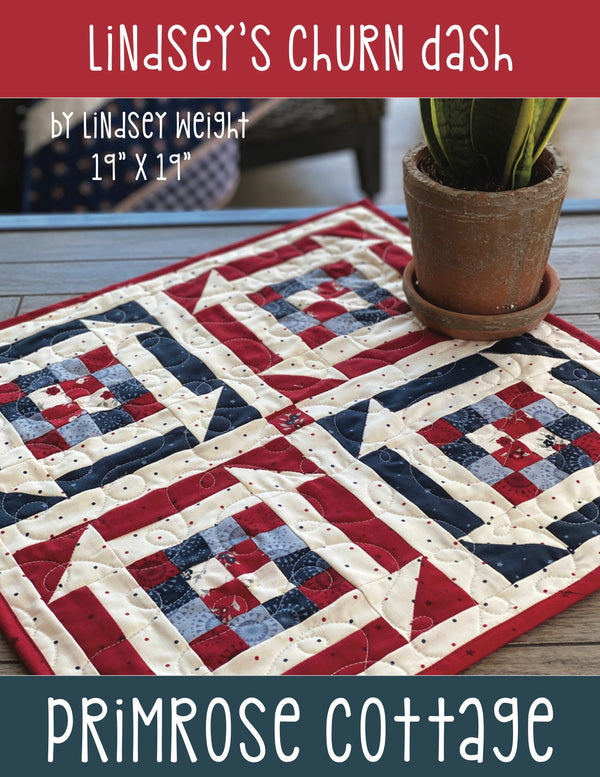 Lindsey's Churn Dash by Lindsey Weight of Primrose Cottage Quilts - Quilt PDF Pattern