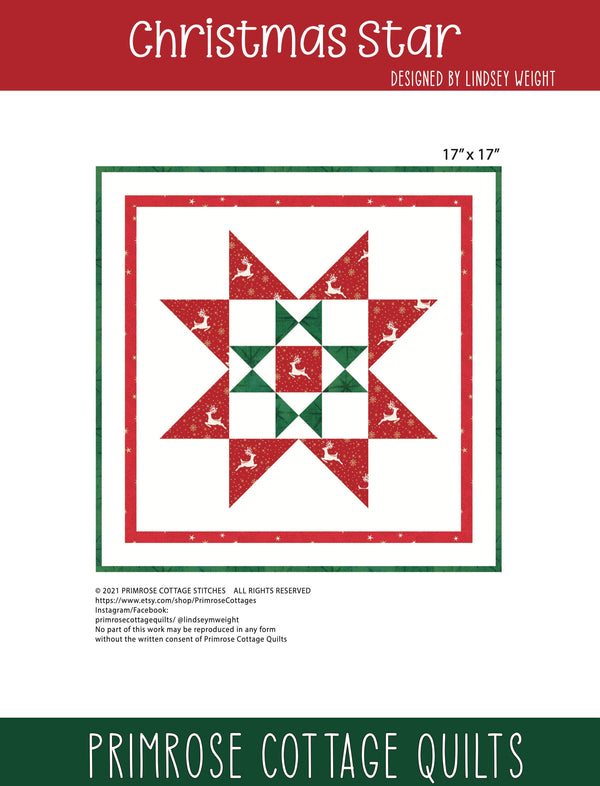 Christmas Star Pattern by Lindsey Weight of Primrose Cottage Quilts - Quilt PDF Pattern
