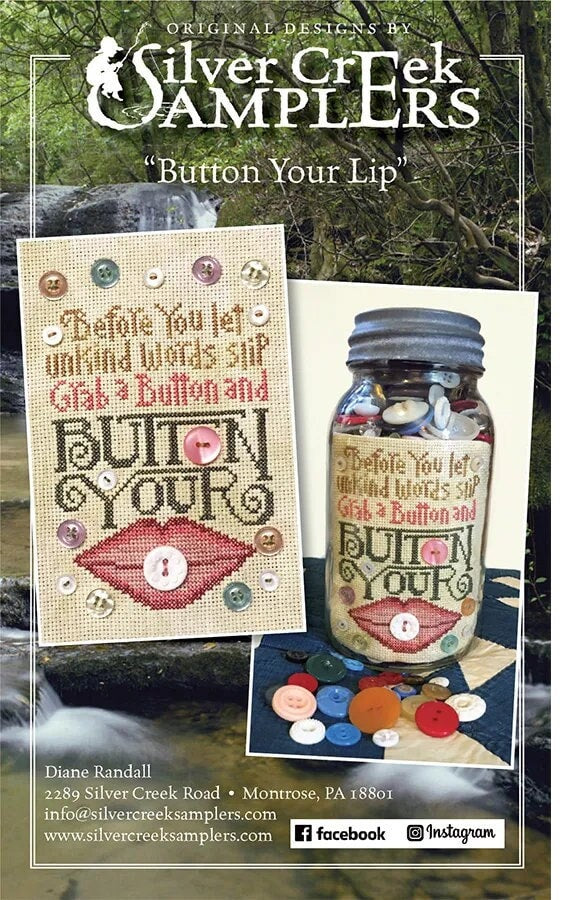 Botton Your Lip - Silver Creek Samplers - Cross Stitch Pattern