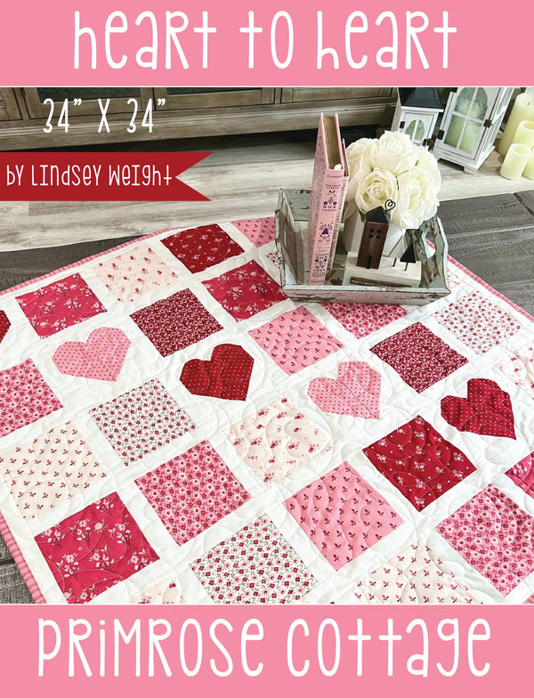 Heart to Heart by Lindsey Weight of Primrose Cottage Quilts - Table Topper PDF Pattern