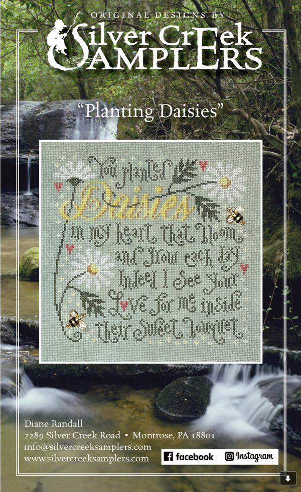 Planting Daisies Cross Stitch by Silver Creek Samplers - Paper Pattern